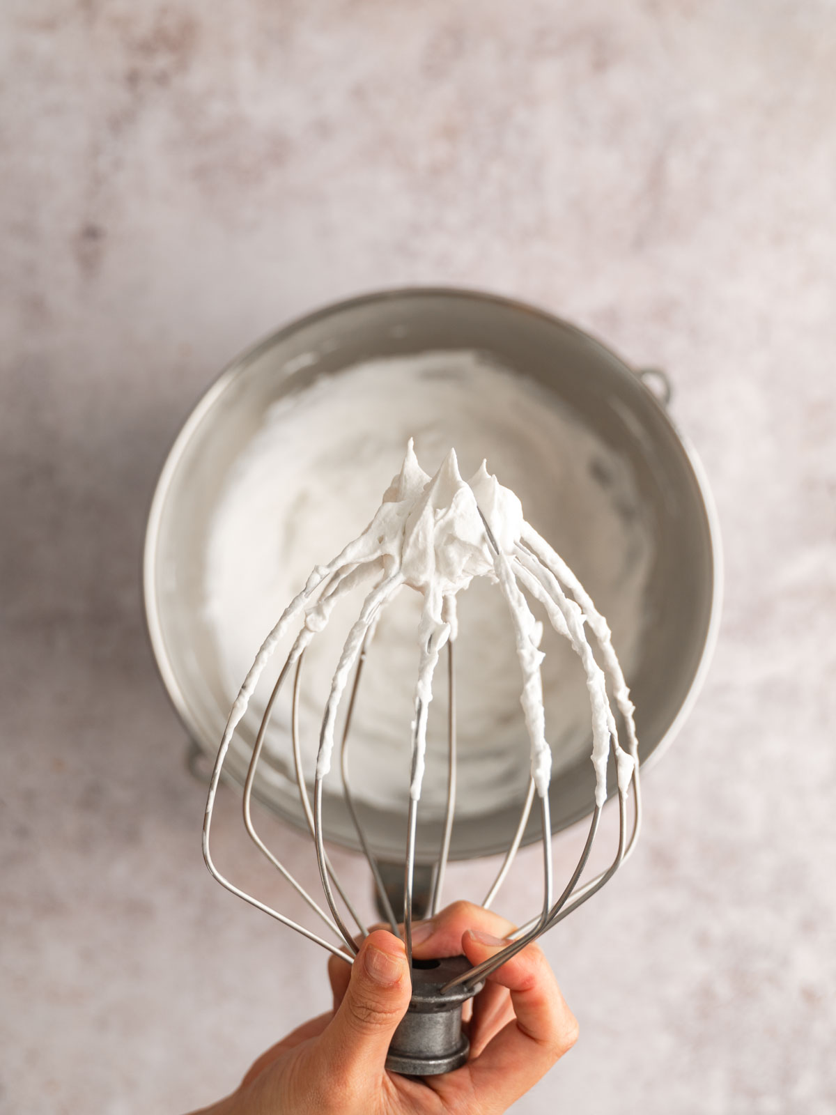 Vegan whipped cream in a bowl.