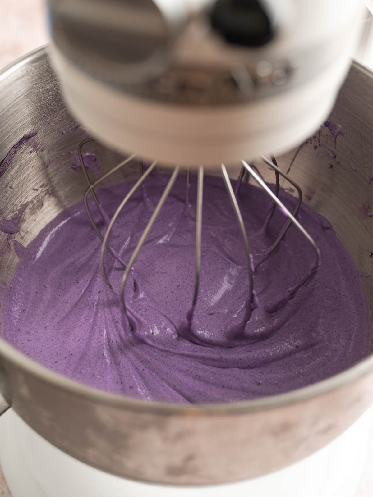 Ice cream mixture mixed in a bowl.