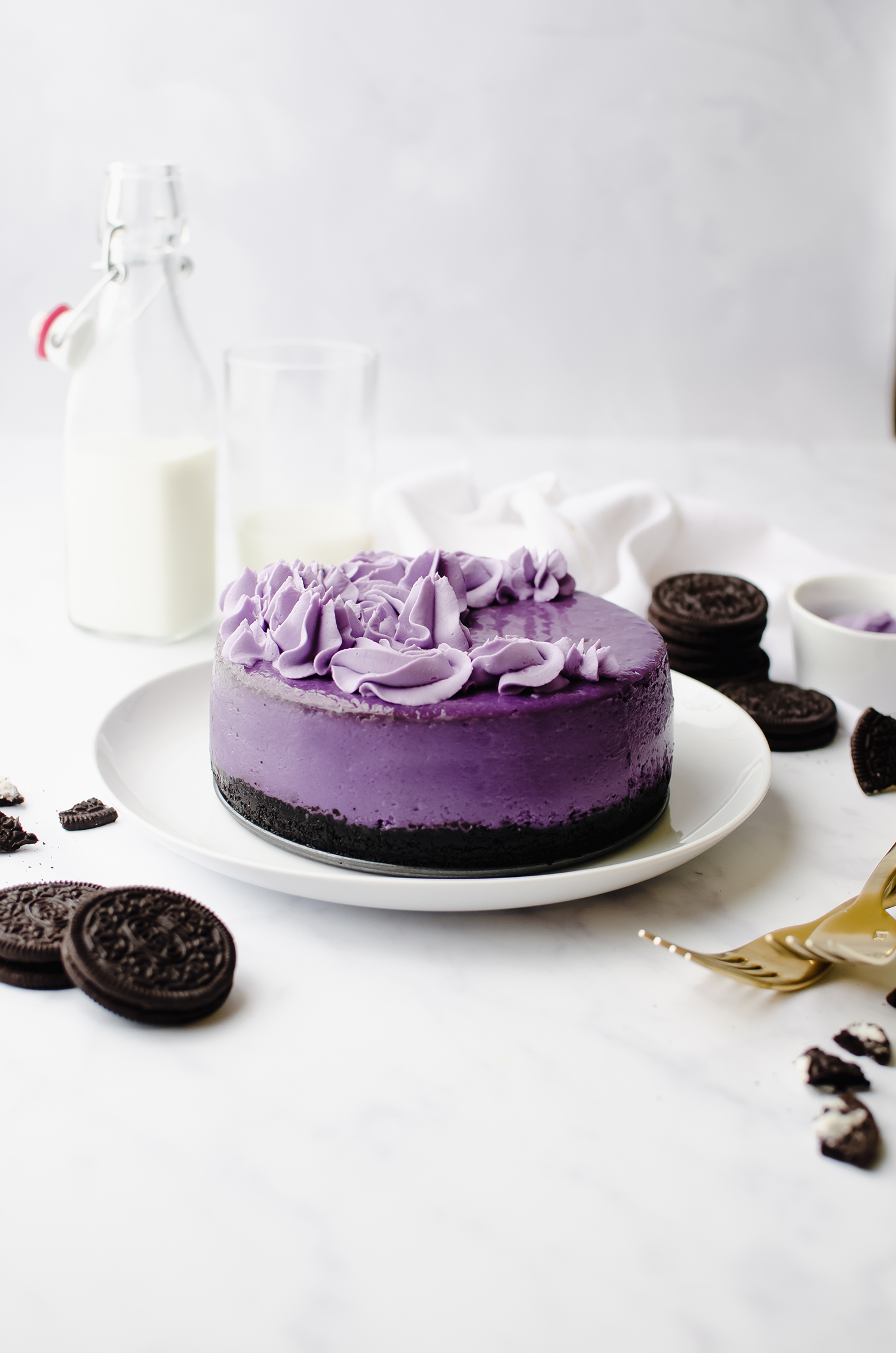 Vegan Ube Cheesecake Floured Frame