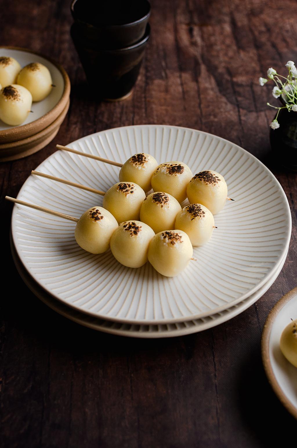 Mitarashi Dango (Japanese Rice Dumplings) Floured Frame
