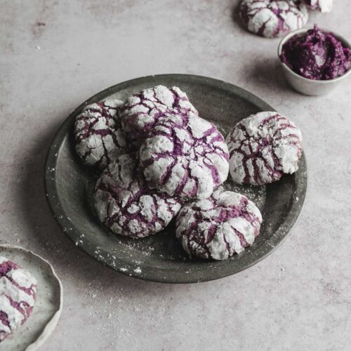 Vegan Ube Crinkle Cookies