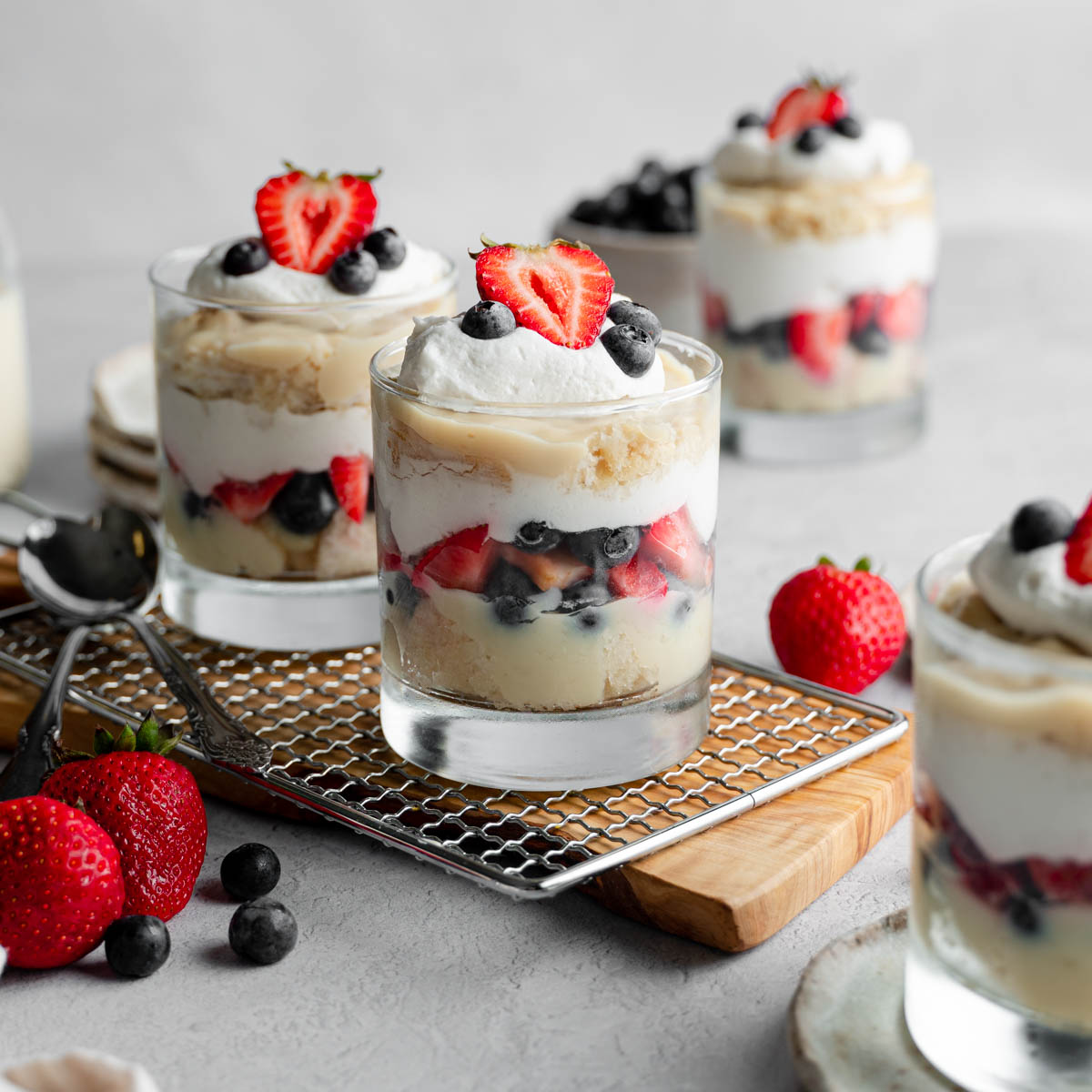 Vegan Berry Trifle Cups - Dessert Recipe - Floured Frame