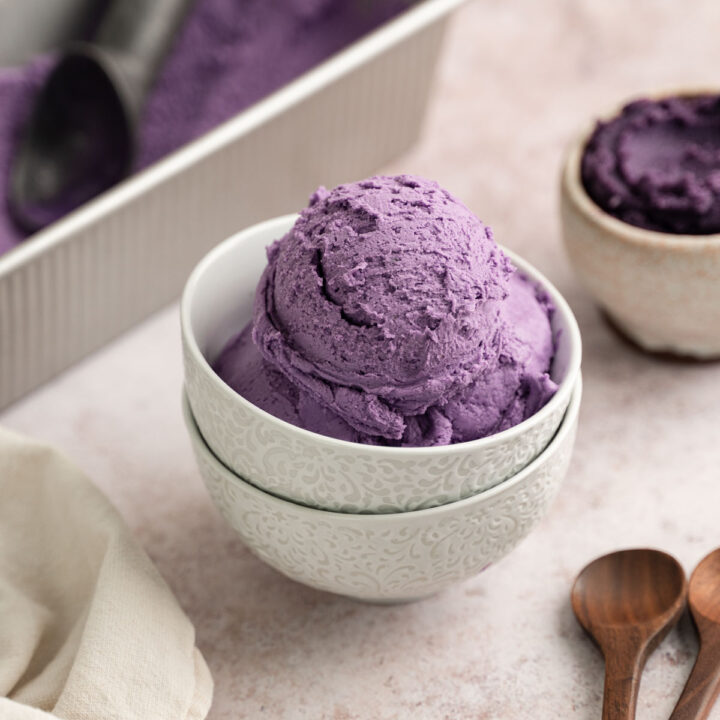 Vegan Ube Ice Cream (No Churn) - Dessert Recipe - Floured Frame