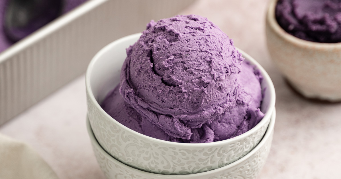 Vegan Ube Ice Cream (no Churn) - Dessert Recipe - Floured Frame