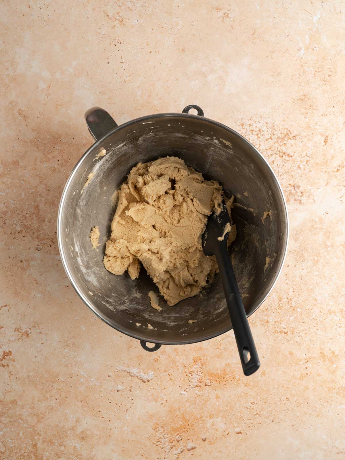 Cookie dough in a bowl.