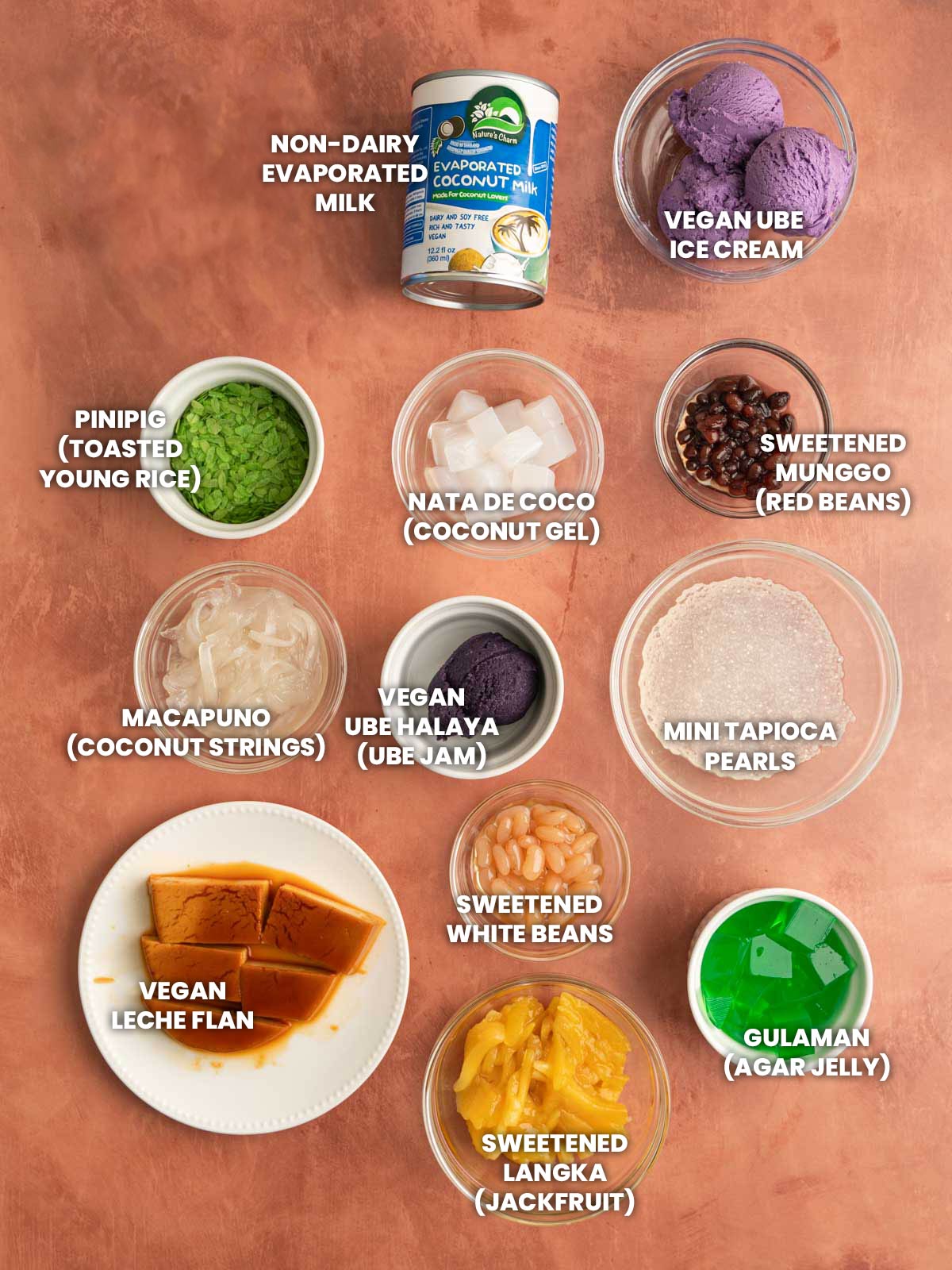 Vegan Halo Halo Filipino Shaved Ice Dessert Floured Frame